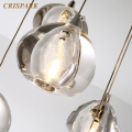 Contemporary Crystal Chandelier Light G4 Nordic Crystal Pendant Hanging Lamp for Kitchen Island Bedside Staircase Loft Villa