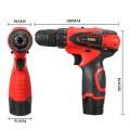 2 Battery 12V Electric Screwdriver Screw Driver Tools Kit Two Speed Adjustable Power Drills Screwdriver