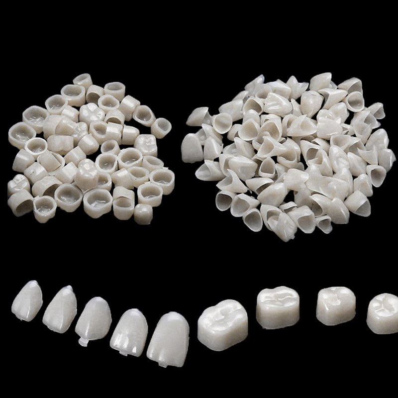 100pcs/Lot Dental Teeth Veneers Ultra Thin Whitening Resin Molar Anterior Temporary Crown Porcelain Dental Material Oral Care