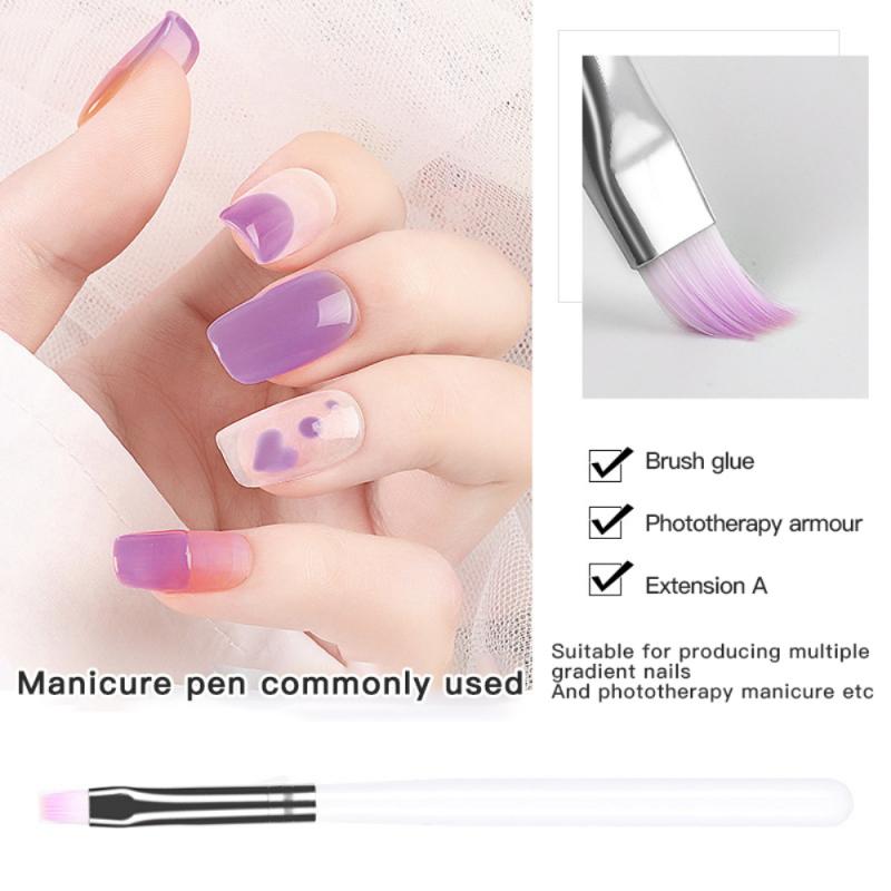 1PC Nail Brush Pink Short Handle Various Shapes Pen For Manicure Gel Brush For Nail Art Nail Polish Painting Drawing Single Pen