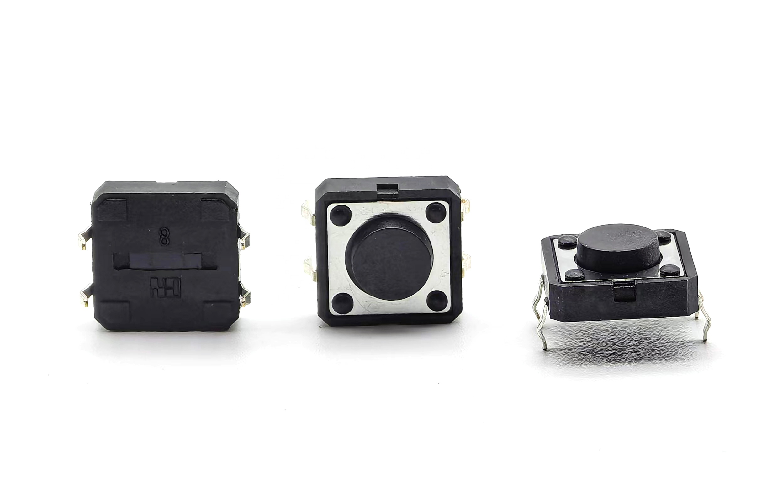 TACT SWITCH 12X12mm 4P H=5.0mm Black Handle DIP