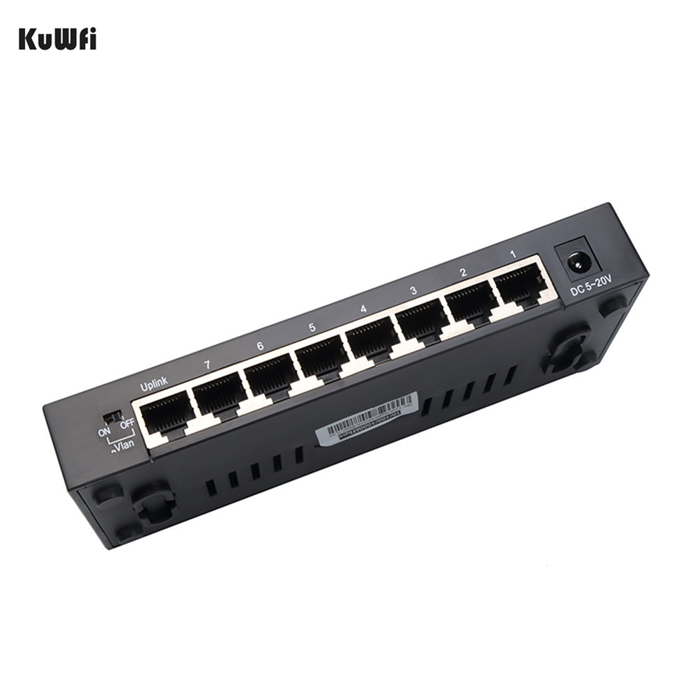 KuWFi 8Port Gigabit Switch Ethernet Smart Switcher High Performance1000Mbps Ethernet Network Switch RJ45 Hub Internet Splitter