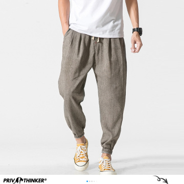 Privathinker Cotton Linen Casual Harem Pants Men Joggers Man Summer Trousers Male Chinese Style Baggy Pants 2020 Harajuku Clothe