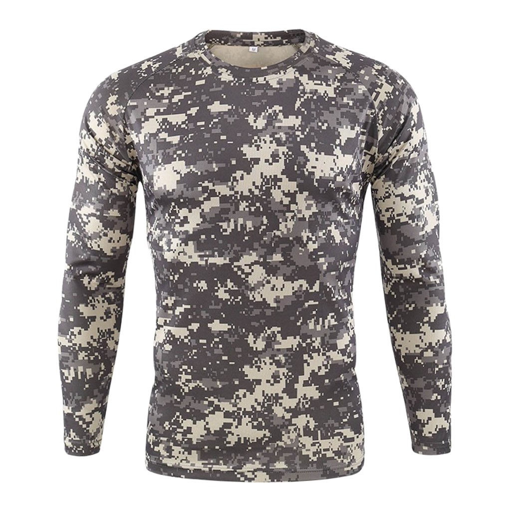 Long Sleeve Sport Shirt Men Outdoor Quick-drying Camouflage Fitness T Shirt Gym Tshirt Sportswear Dry Fit Men Running Shirt Tops