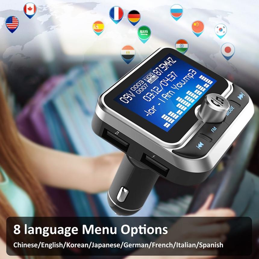 Creative Cost-effective Car FM Transmitter With Remote Control LCD Bluetooth MP3 Player Dual USB Car FM zender Modulator