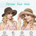 Women Ladies Casaul Boho Floppy Summer Wide Brim Ribbon Lace Up Straw Hat Beach Holiday Sun Foldable Cap