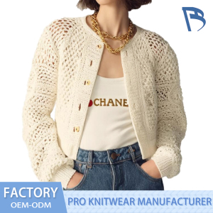 Stylish White Hollow Knit Crop Top