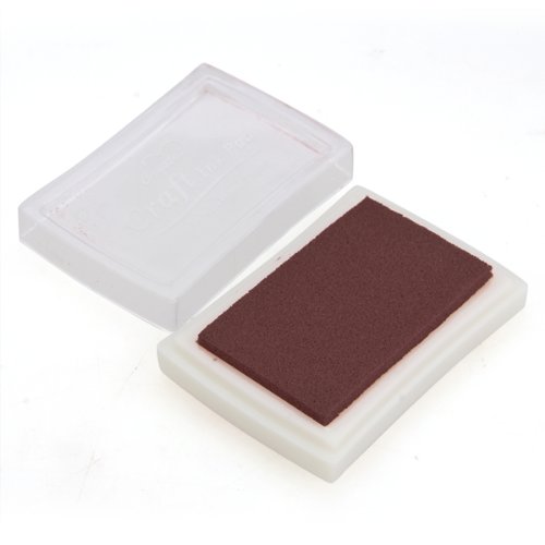 Brown Ink Pad Inkpad Rubber Stamp Finger Print Craft Non-Toxic Baby Safe