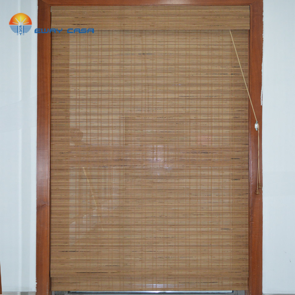 E-WAY CASA Bamboo Blinds Semi-sheer Rolling Up Roman Style Bamboo Shades Natural Made Shutter With Valance No.BB_XPS