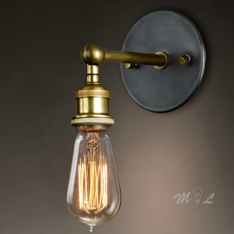 Industrial Wall+lamps Iron Simple Wall Light Sconce Vintage Wall Lamp for Kitchen Loft Living Room Stair Led Lamp Mirror Washer