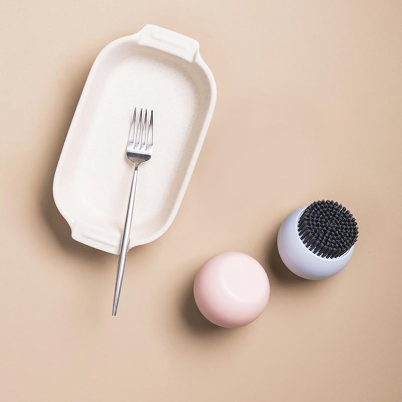 Kitchen Dish Brush With Liquid Soap Dispenser Plastic Pot Dish Cleaning Brush Home Cleaning Product Kitchen Washing Tools