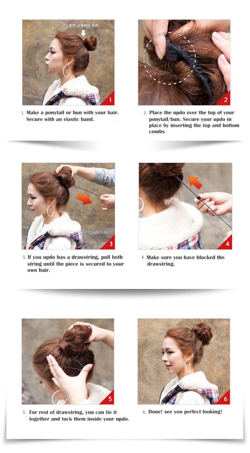 Curly Elastic Hair Chignon Extension Hairpiece Messy Bun Synthetic Clip-in Drawstring Afro Postiche Updo Wedding Q7
