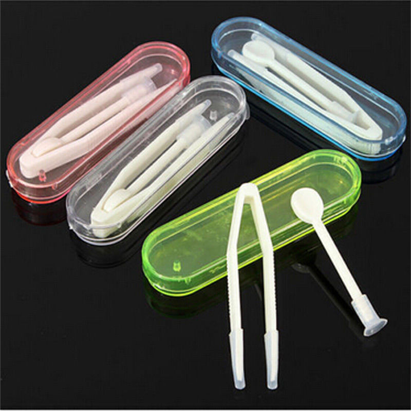 1Set Plastic Contact Lens Box Holder Portable Small Cute Candy Color Eyewear Bag Container Contact Lenses Soak Box Randomly