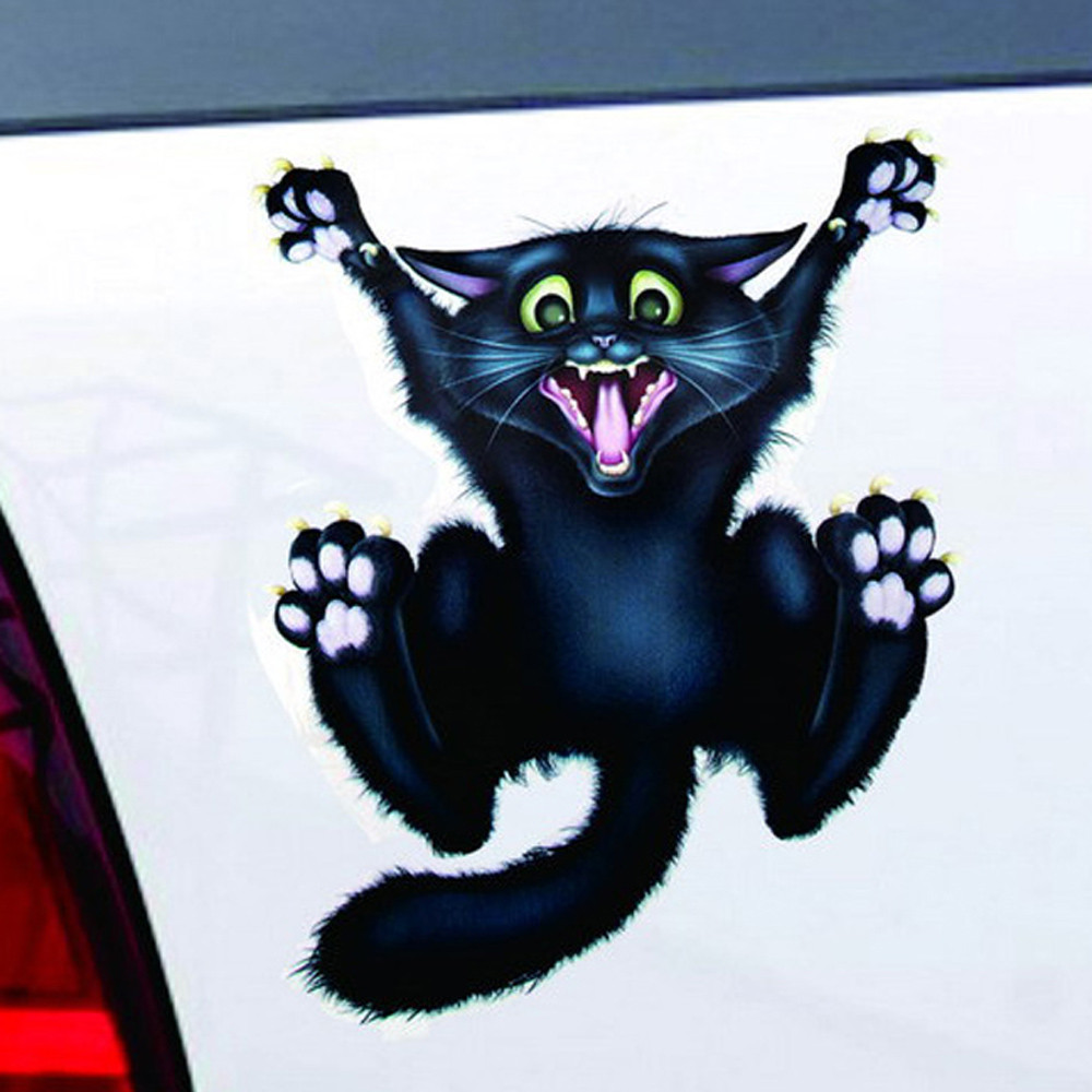 Halloween frightened black cat sticker car wall home mural decorative applique detachable horror new black 19Mar4