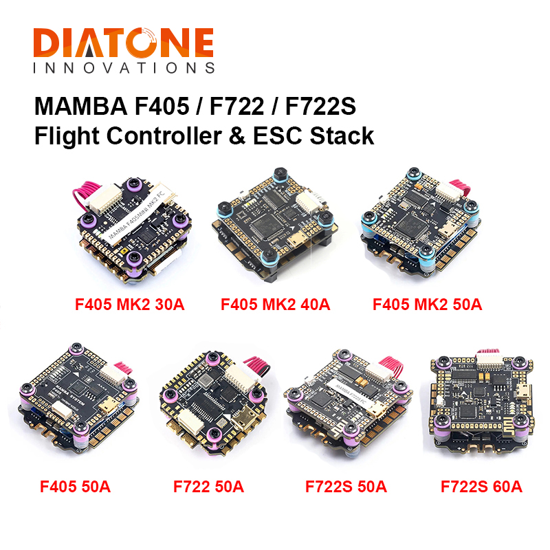 Diatone MAMBA Series F4 F7 Flight Controller & 30-60A Brushless ESC Stack Combo for FPV Racing Drone Quadcopter Spare Parts