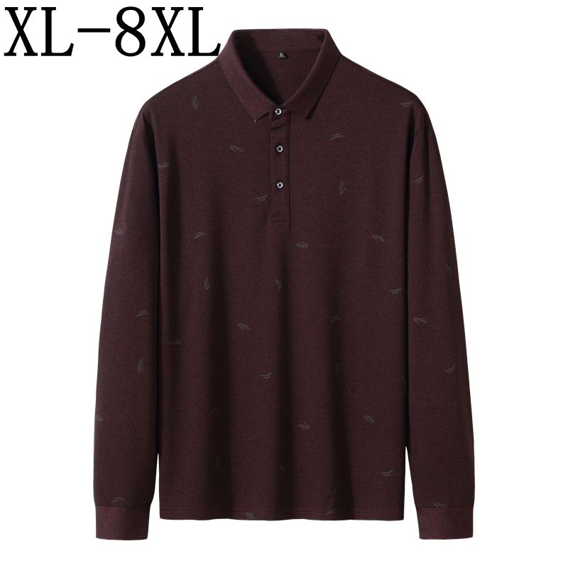Size 8XL 7XL 6XL New Men Polo Shirt Men's Business Work Casual Polos Autumn Long Sleeve Turn-down Collar Polo Shirts camisas