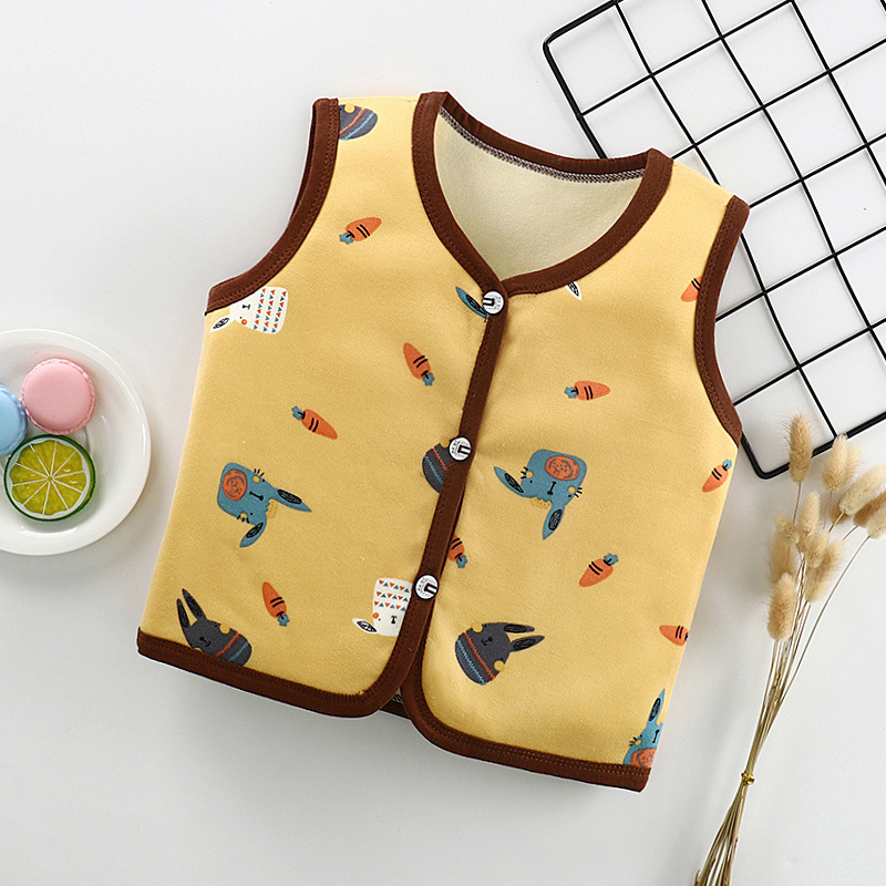 Boys Girls Vest 2020 New Autumn Winter Baby Boy Velvet Vest Cartoon Children's Waistcoat Children Warm Cardigan Vest Kids Jecket