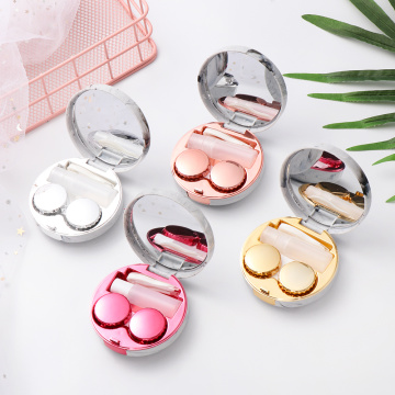 1 Set Unisex Cute Marble Stripe Contact Lens Case Travel Glasses Lenses Box Eyes Care Holder Container Eyewear Accessories Kit