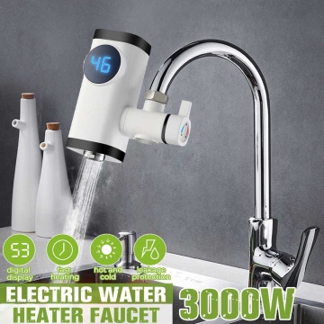 3000W Kitchen Faucet Instant Hot Water Digital LCD Display Electric Faucet Water Heater Electric Tankless Fast Heating Water Tap