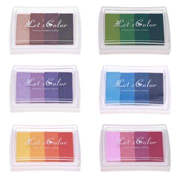 4 Colors Gradient Inkpad DIY Stamp Oil Colored Ink Pad Kids Gifts Printing Stationery Scrapbooking Ink Pad