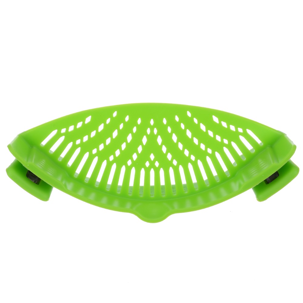 1pcs Green Silicone Pot Pan Bowl Funnel Strainer Kitchen Rice Washing Colander Kitchen Accessories Cooking Tools