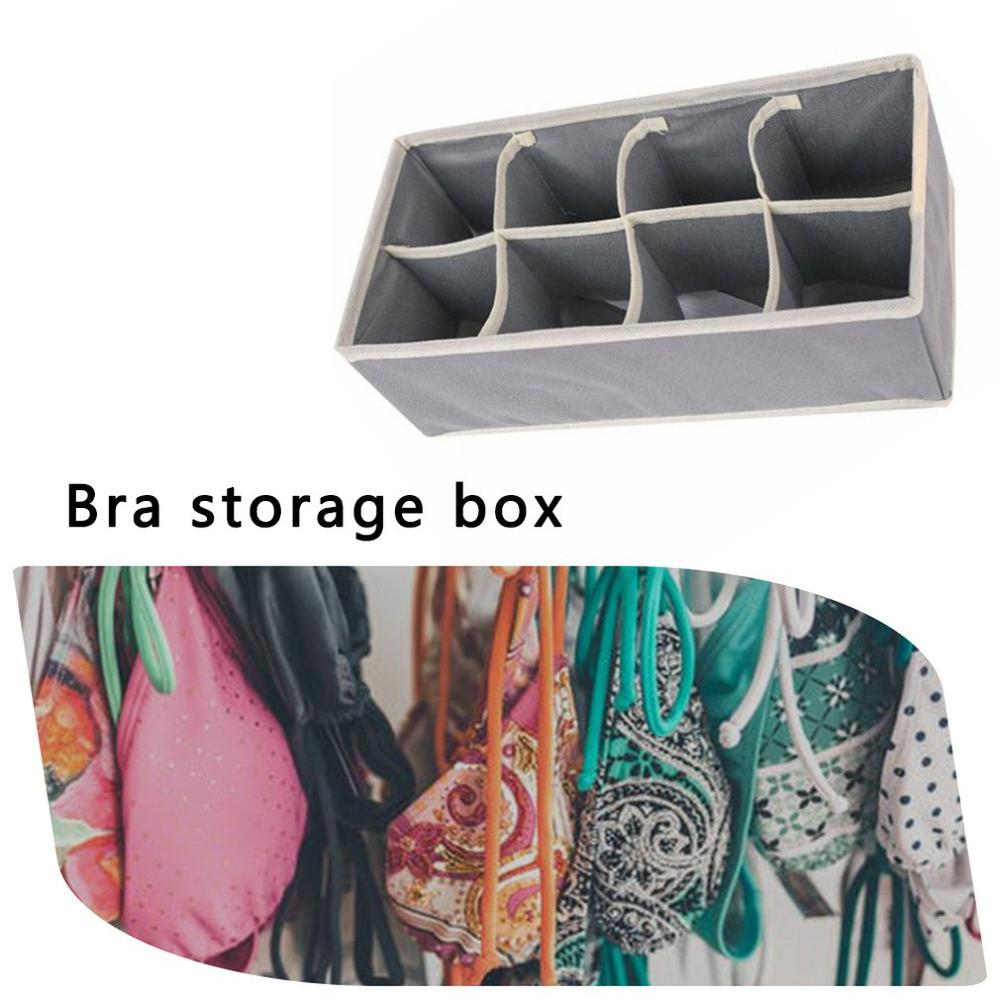 Foldable Drawer Organizers Storage Box Case For Bra Ties Underwear Socks Scarf Drawer Organizers Gray