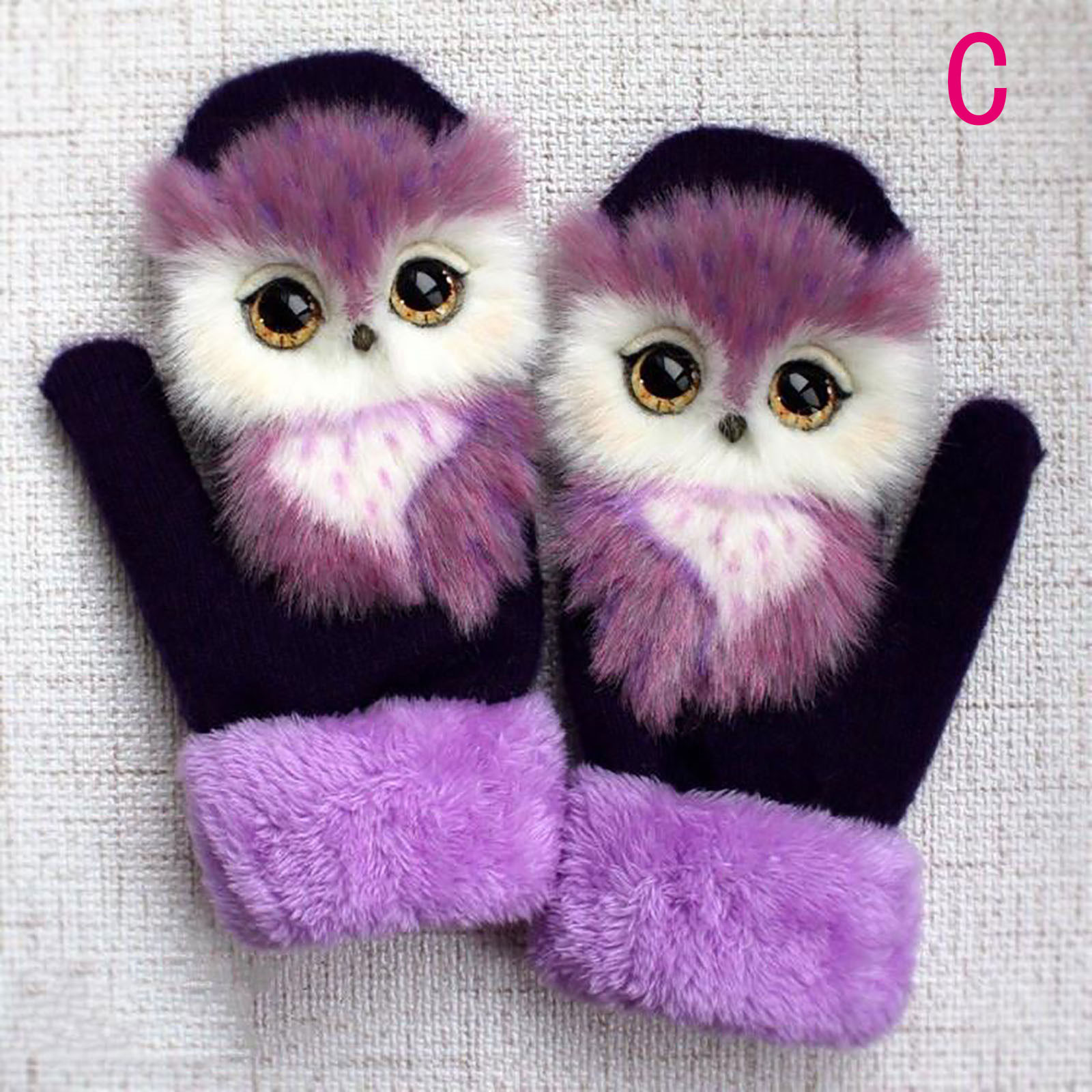 Womens Mens Winter Knitted Gloves Kawaii Gloves For Hand Arthritis Cute 3D Cartoon Animal Thermal Mittens D10