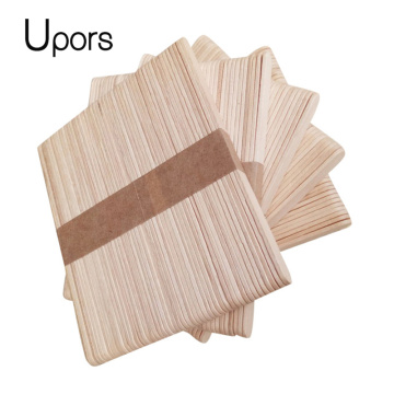 UPORS 100Pcs/Set Natural Wooden Popsicle Sticks 11.4CM Length Wood Craft Pop Popsicle Sticks Ice Cream Sticks lolly sticks