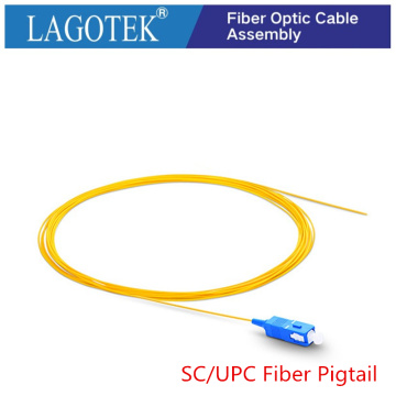 50/100/200PCS/lot SC/UPC fiber Pigtail Simplex 9/125 Single Mode Fiber Optic Pigtail 0.9mm LSZH Yellow