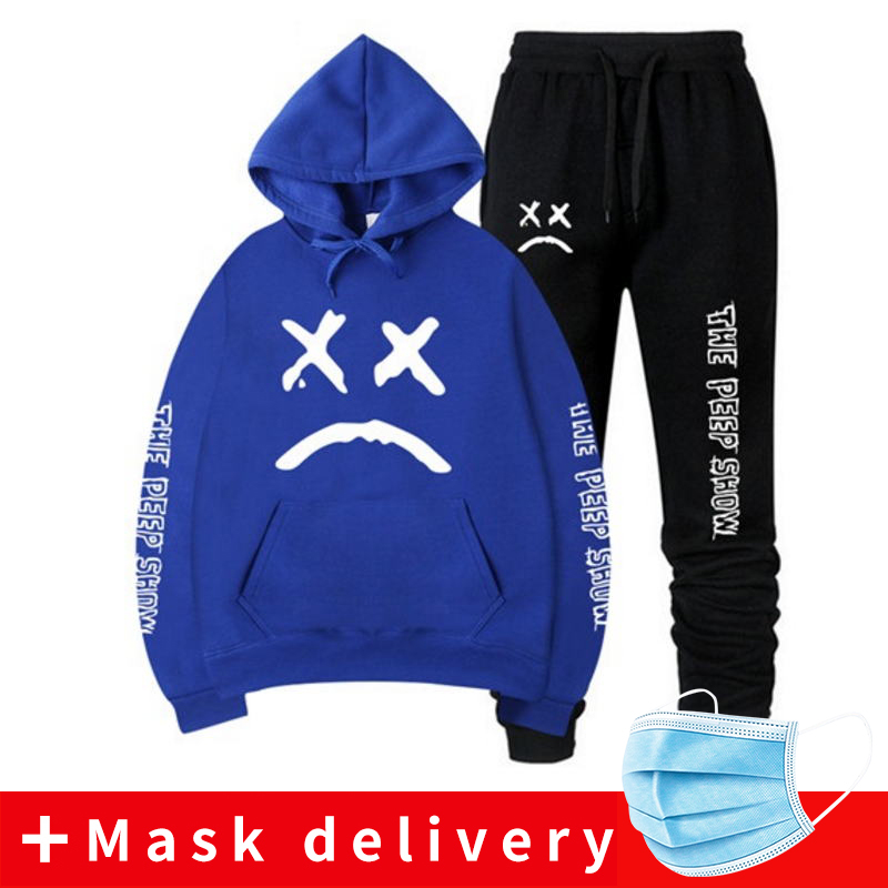 2020 winter tracksuit men set Thermal Hooded Sweatshirts set Fleece hoodies Sportswear Set Sweatpants hoodies Men's 2 piece set