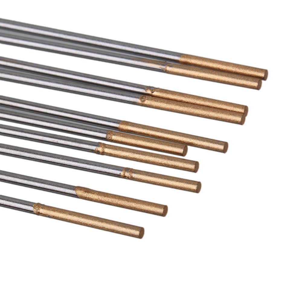 1.6/2.0/2.4 x 150mm Silver & Gold Tip WL15 Model TIG Welding Lanthanated Tungsten Electrode with Case Pack of 10