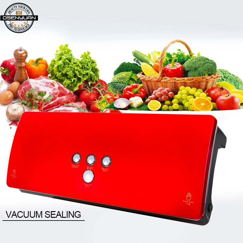 110-220V Vacuum Sealing Machine Home Best Vacuum Sealer Fresh Packaging Machine Food Saver Vacuum Packer Include 10Pcs Bags Free