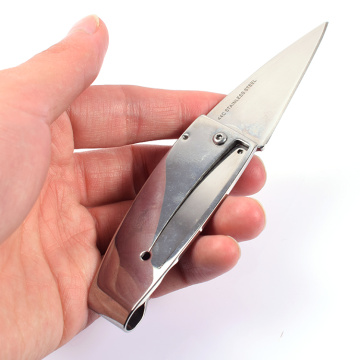 Hang camp peeler blade Carabiner money pocket peel pare Cutter belt wallet Outdoor fruit blade Survive Cut Mini cash fold knife