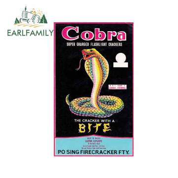 EARLFAMILY 13cm For Cobra Firecracker Label Waterproof Fine Decal Interesting Car Sticker Suitable For RV Vinyl Material