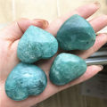 1pc Natural Beautiful Amazonite Quartz Crystal Heart Polished Stone Healing Natural Stones and Minerals