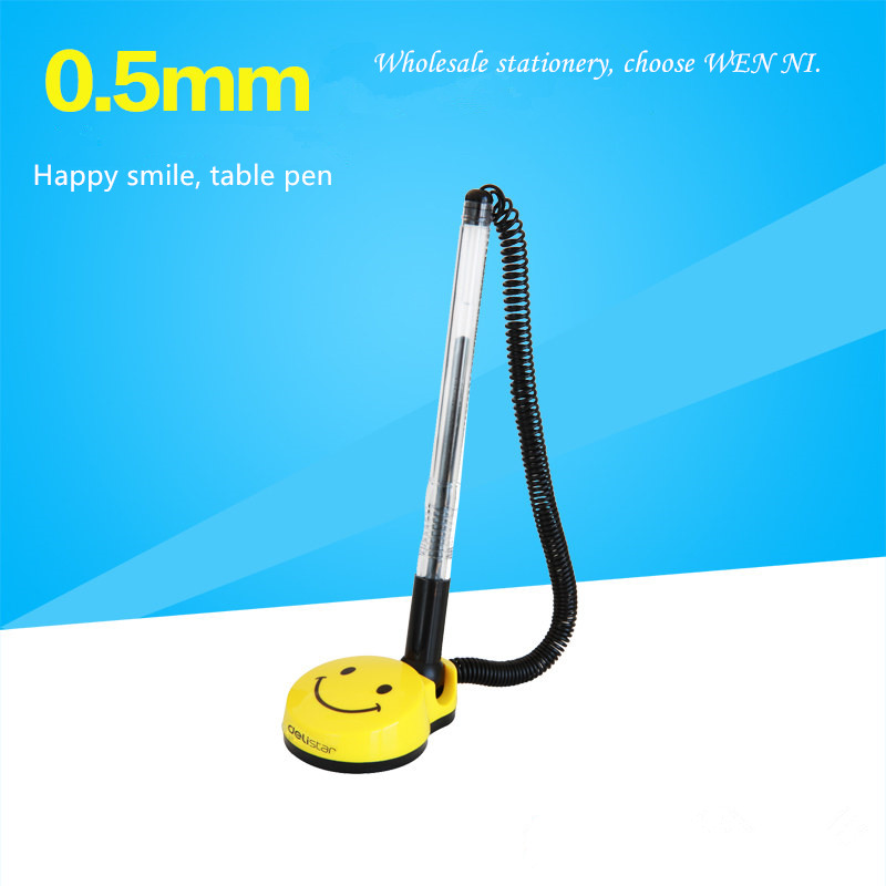 Happy smile Table pen Desk gel Pen counter Table roller ball pen for bank hospital Hotel information desk Pen Wholesale