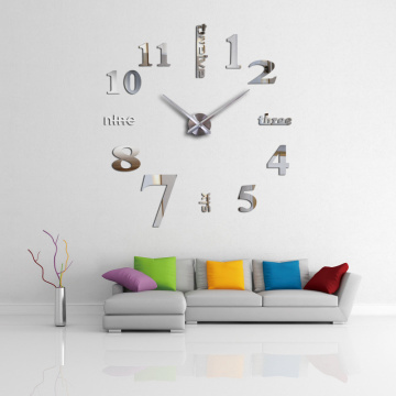 Affordable DIY mirror effect home decoration wall stickers Brief style still life quartz living room Affordable wall clock