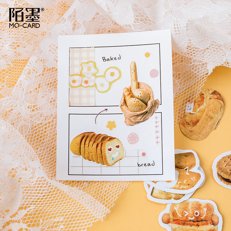 Cute bread expression Decorative box Stickers set Scrapbooking Stick Label Diary Stationery Album