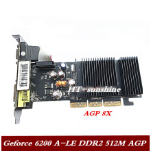 Video card GeForce 6200 A-Le desktop AGP 8x interface graphics card 6200A-Le AGP 512M 1pcs free shipping