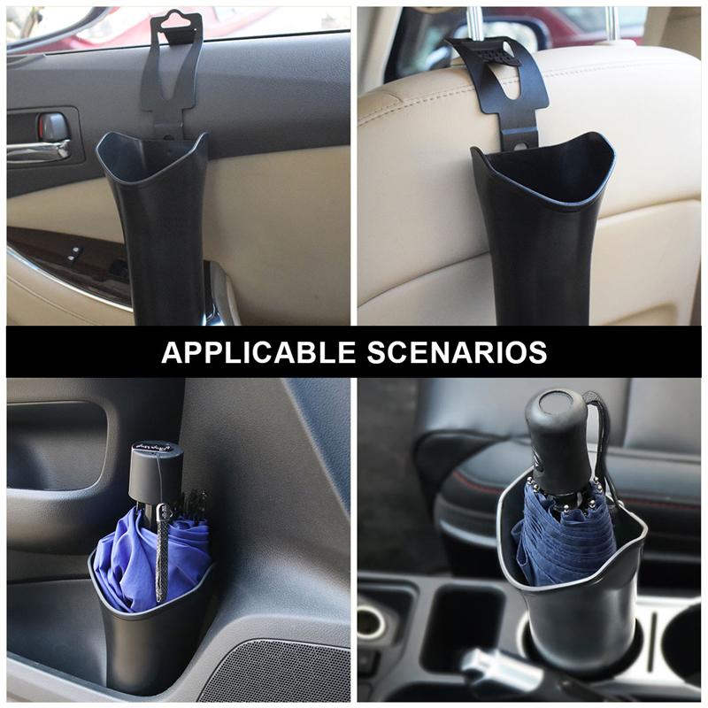 2Pcs Car Seat Back Umbrella Storage Bucket Practical Durable Useful Umbrella Holder Trash Bin Umbrella Stand For Vehicles SUV Ca