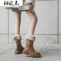 Winter Shoes Women Warm Snow Boots with Fur Fashion Brand Ladies Footware Black with Fur Female Plush Botas Mujer Invierno 2020