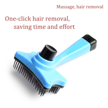 Small Pet Automatic Hair Removal Comb Push Plate Dog Massage Antishedding Comb One-Click Hair Removal For Cats And Dogs Grooming