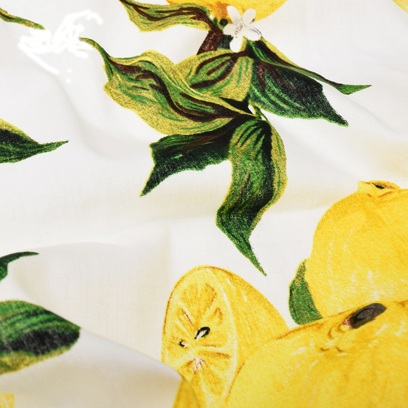 2017 New arrived Lemon printed Cotton Poplin Fabric Patchwork For Sewing Cloth Doll Sheet Skirt Dress Material Tissue 100x145cm