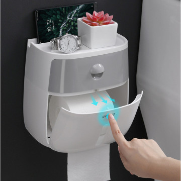 Waterproof Wall Mount Toilet Paper Holder Shelf Toilet Paper Tray Roll Paper Tube Storage Box Creative Tray Tissue Box Home