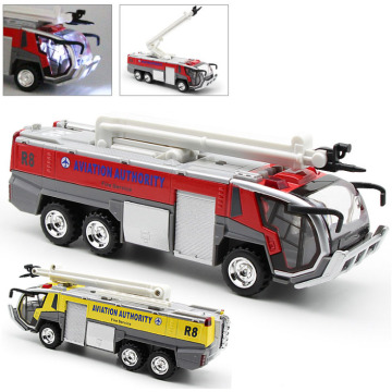 1:32 Airport Crash Fire Truck Fire Engine Electric Die-Cast Engineering Vehicles Car Model Toy With Sound Light Pull Back Gifts