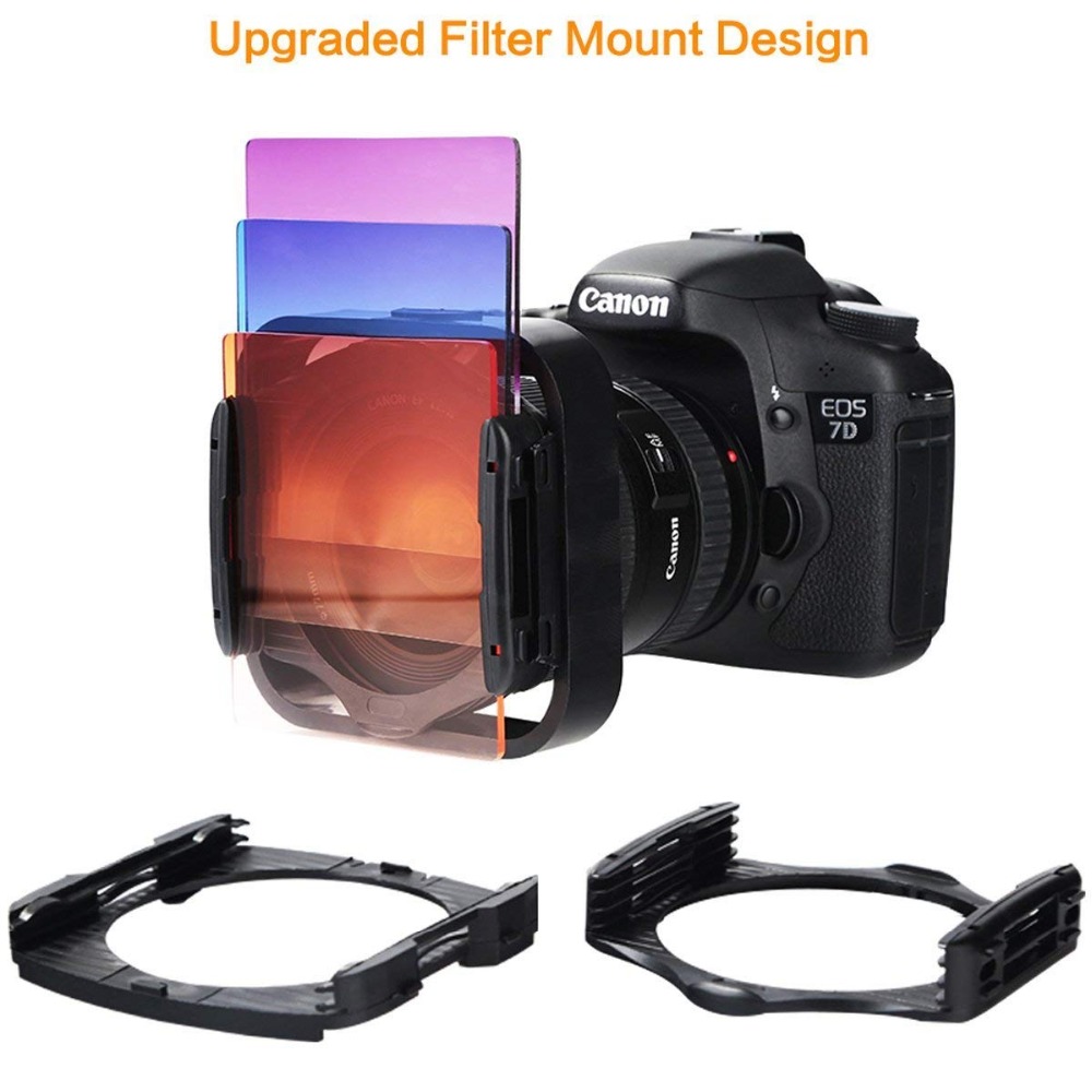 K&F Concept 40 in 1 Camera Filter Kit 24 Graduated Full Color nd filter Set+9 Adapter Ring+2 Holder+Lens Hood+4 Filter Lens Bag