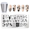 NICOLE DIARY Nail Stamping Plates Set Snake Marble Design Stamp Templates Image Printing Stencil Marple Leaf Pattern Plates