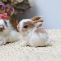 15CM Mini Realistic Cute White Plush Rabbits Fur Lifelike Animal Easter Bunny Simulation Model Birthday Gift Rabbit Toy