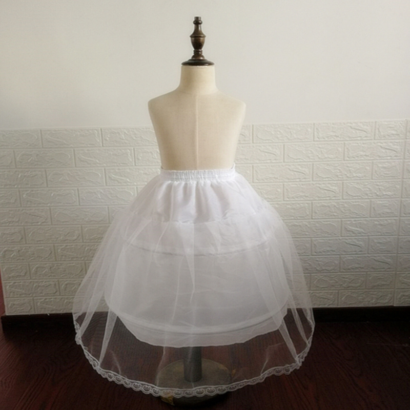 Flower Girl Petticoats Short Children Skirt 50-55CM Length Baby Kids White Underskirt Crinoline Children's petticoat Accessories