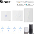 SONOFF WiFi Smart Light Switch Wall Remote Touch Control For Amazon Alexa Google Home T0 EU UK US 1 2 3 Gang